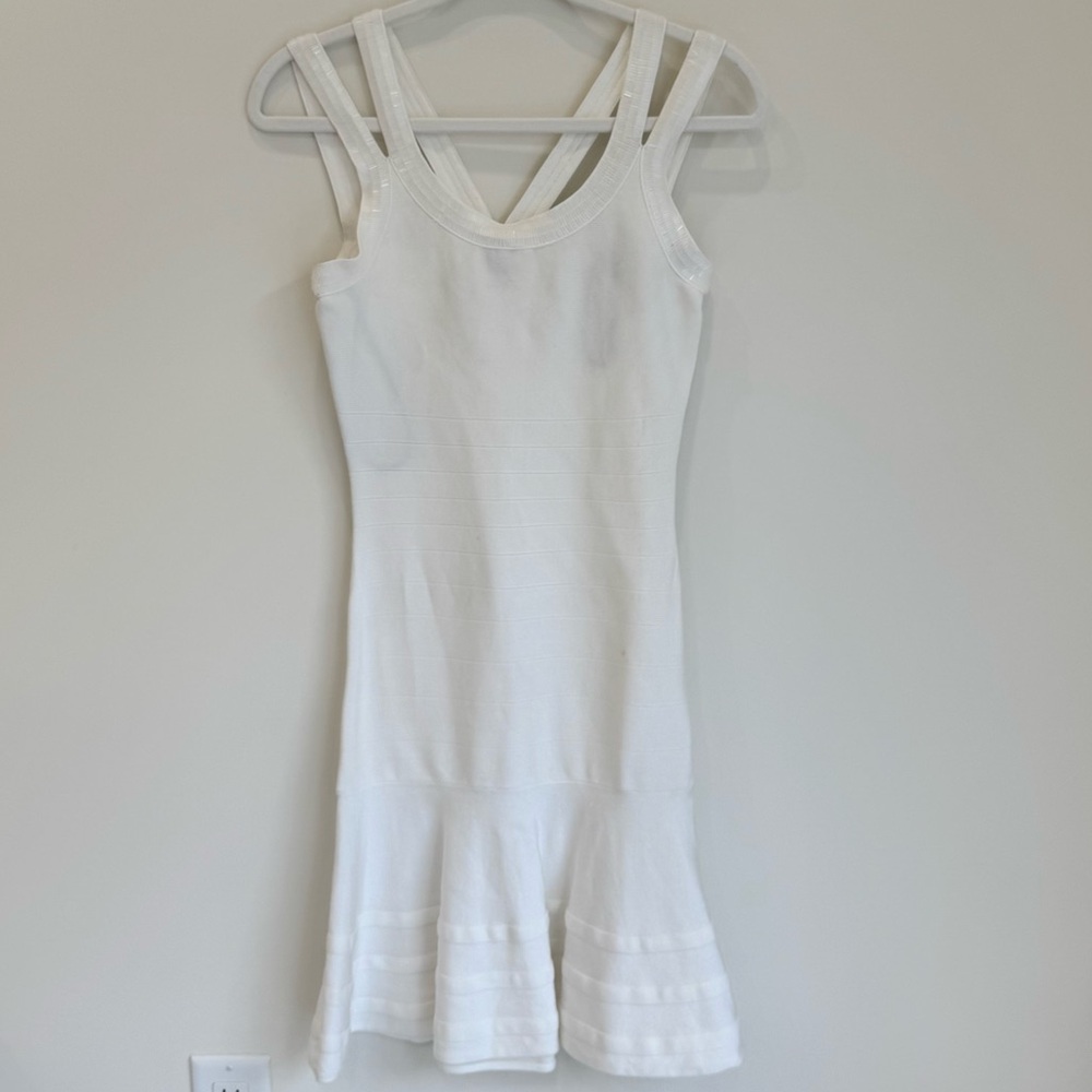Marciano White Bandage Flare-Hem Dress- SIZE SMALL